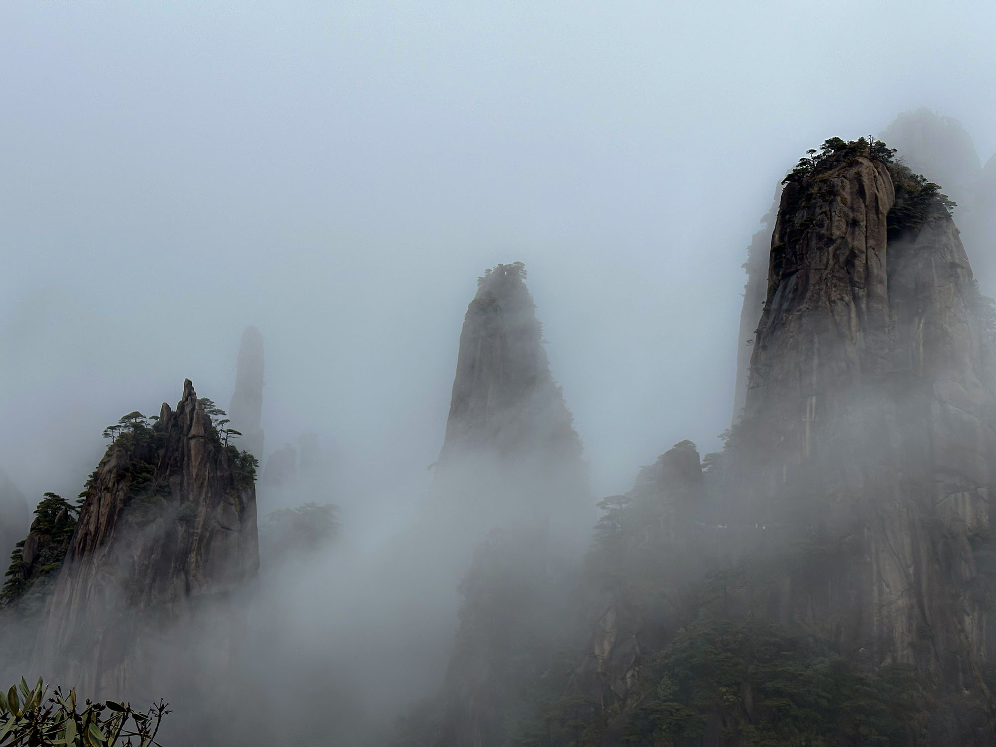 A vast sea of clouds stretches across the mountains
