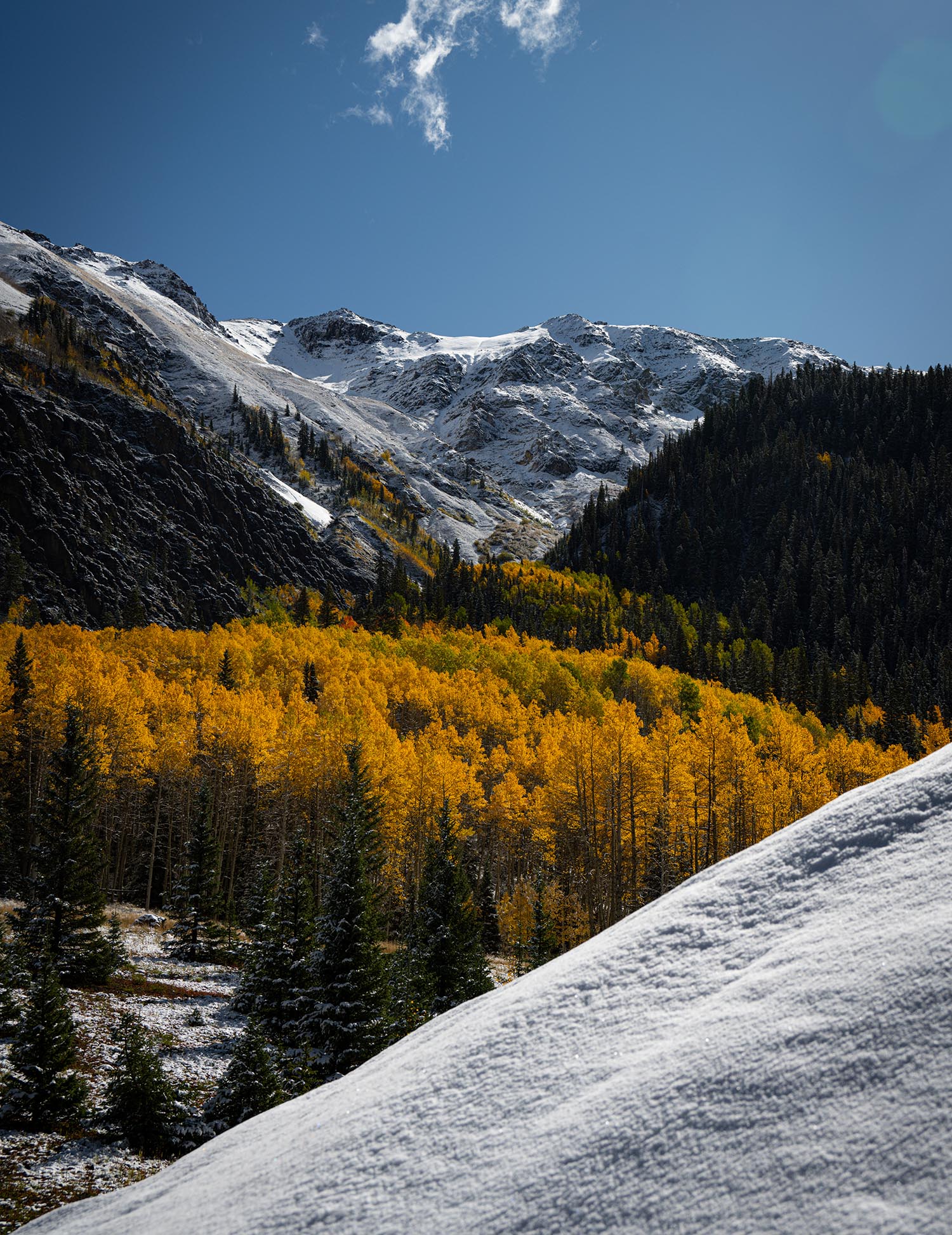the mountain scenery in late autumn
