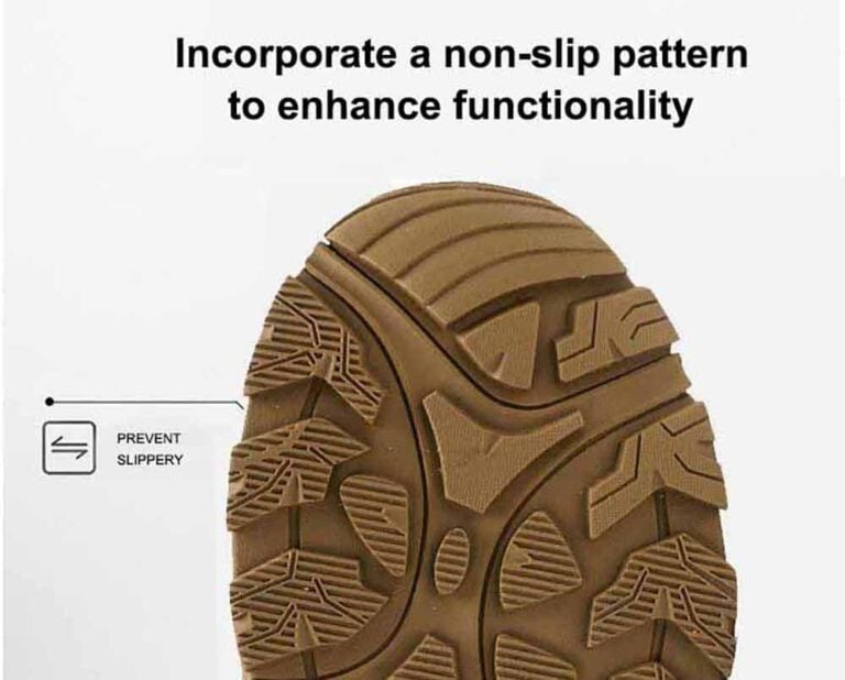 The anti-slip sole does not have repeated patterns