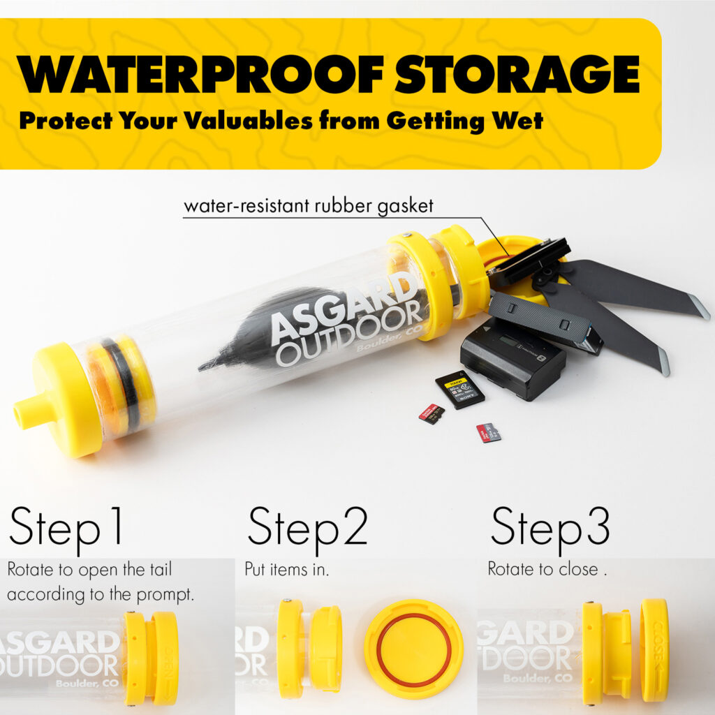 Asgard air pump's waterproof Storage can store many small accessories