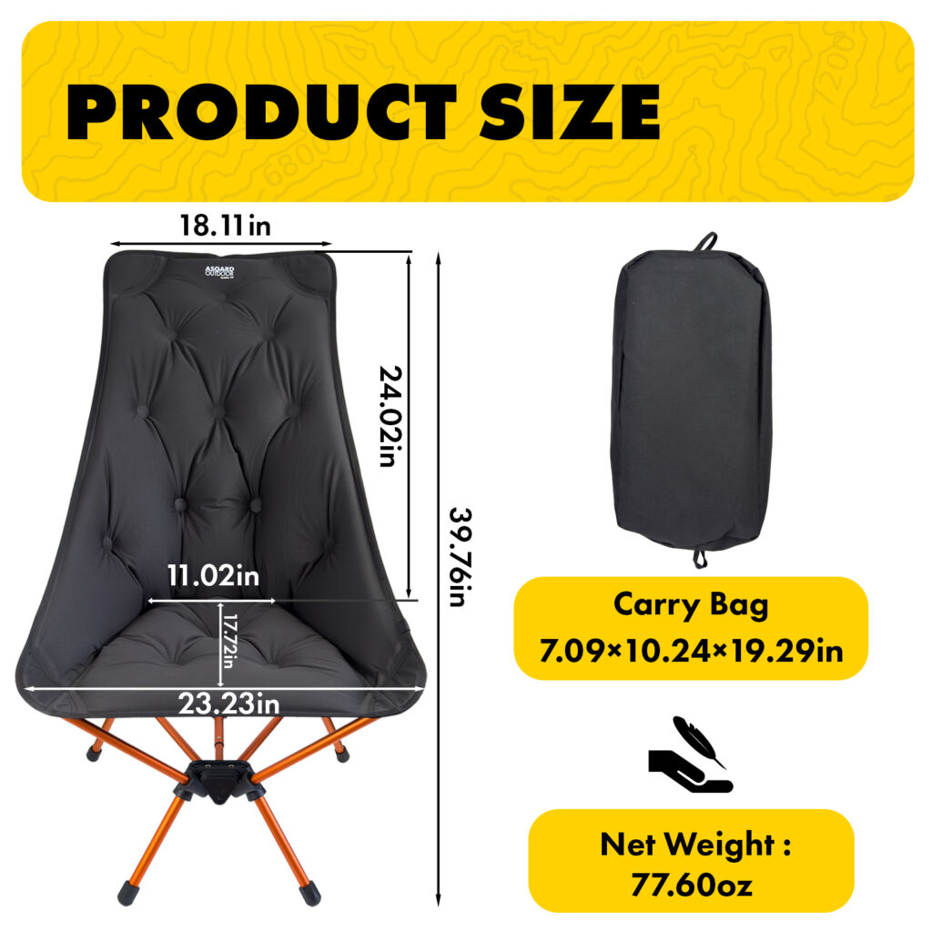 asgard inflatable chair size