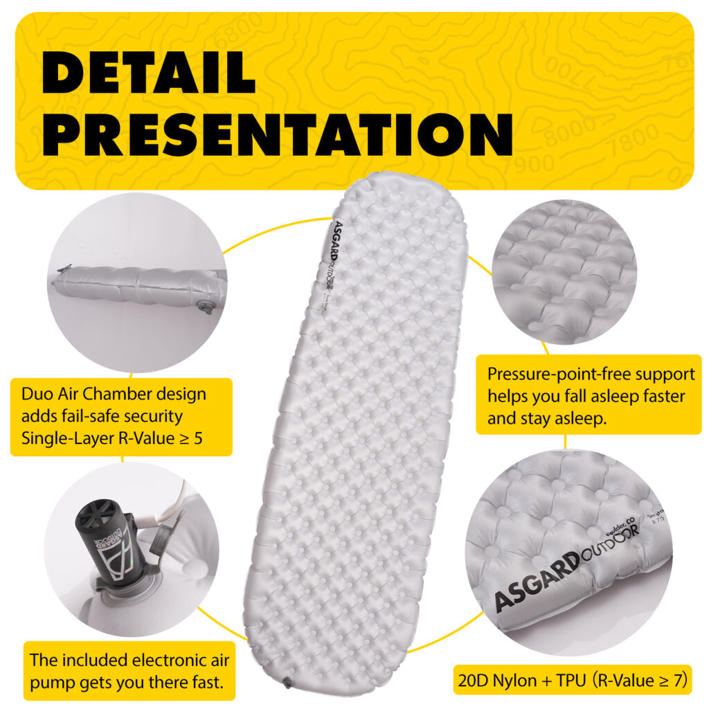 Asgard Duo Air Chamber sleeping pad detail presentation