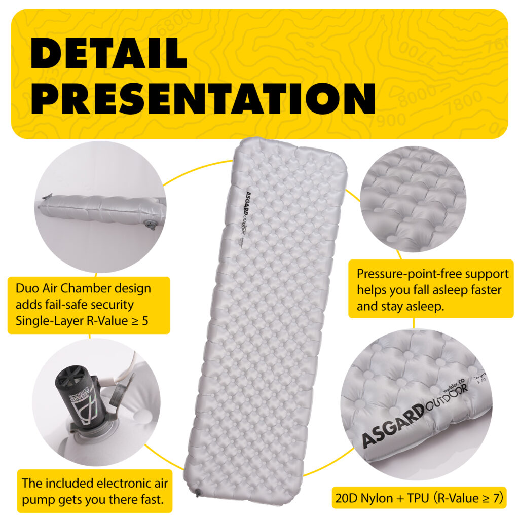 Asgard Duo Air Chamber sleeping pad detail presentation