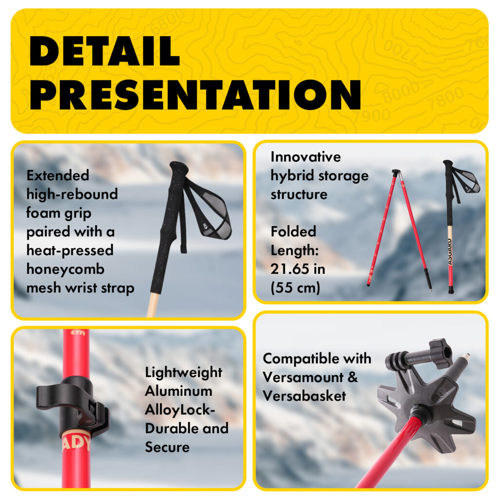 Asgard collapsible trekking pole feature presentation