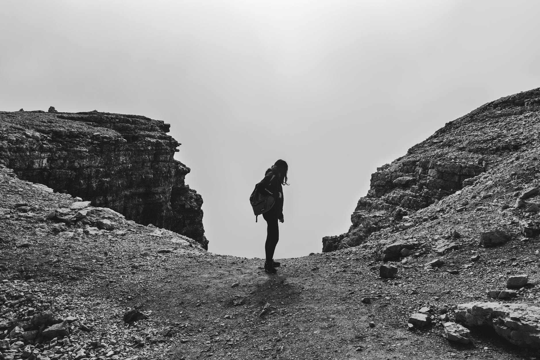 Hiker on rocky trail near the Flatirons