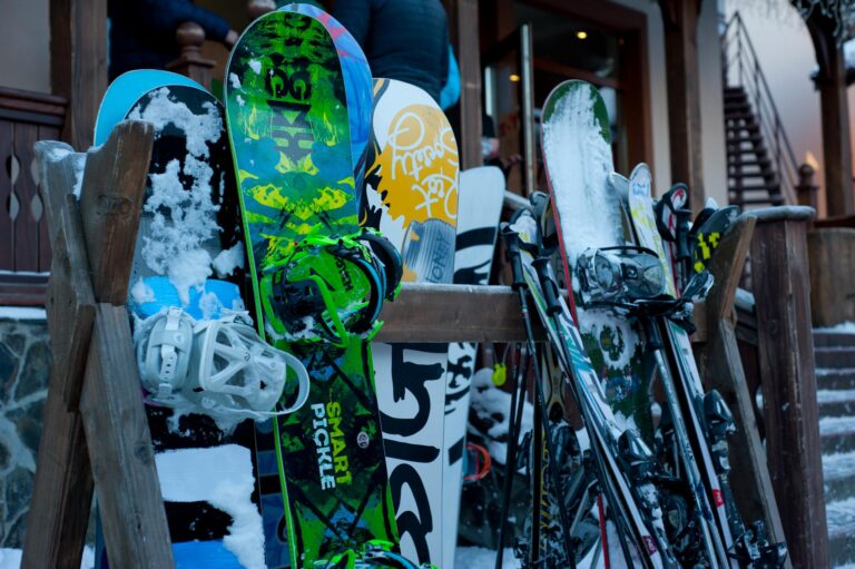 Red Tail Lodge and Mountain Creek base area with skiers arriving at the lodge-photo-by-pexels