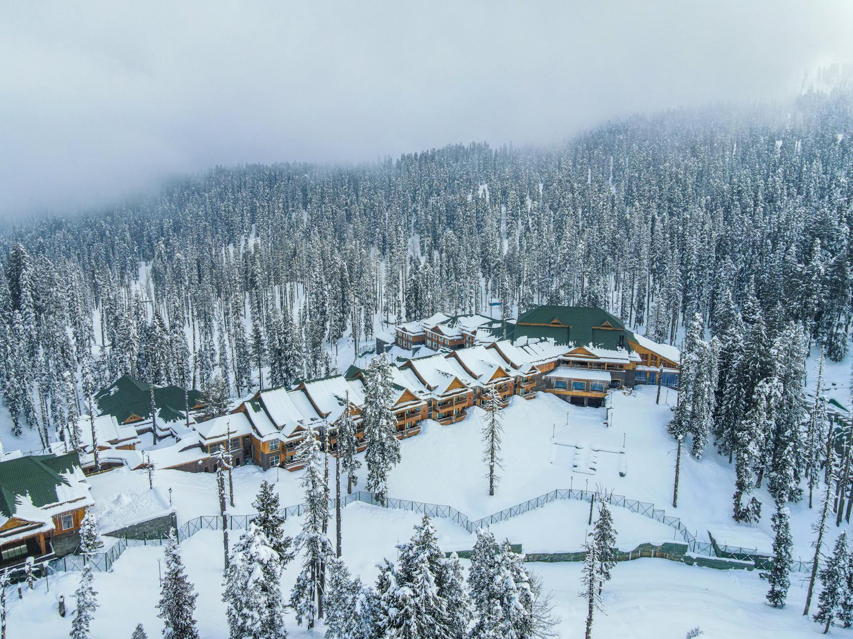 View of the main lodge and front face slopes at Seven Springs Ski Resort-photo-by-pexels